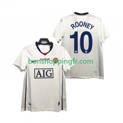 Maillot Rétro Extérieur Manchester United ROONEY 10 Champions League 2008 2009 Manches Courtes Homme
