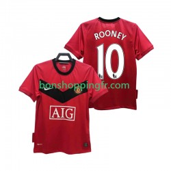 Maillot Rétro Domicile Manchester United ROONEY 10 2009 2010 Manches Courtes Homme