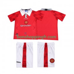 Maillot Rétro Domicile Manchester United 1996 1997 Manches Courtes Jeune Enfant(+shorts)
