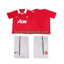 Maillot Rétro Domicile Manchester United 2010 2011 Manches Courtes Jeune Enfant(+shorts)