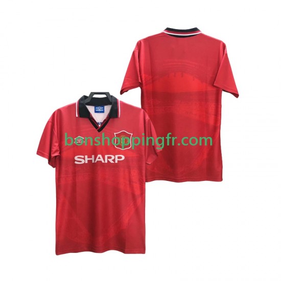 Maillot Rétro Domicile Manchester United 1994 1996 Manches Courtes Homme