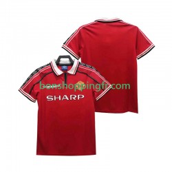 Maillot Rétro Domicile Manchester United 1998 1999 Manches Courtes Homme