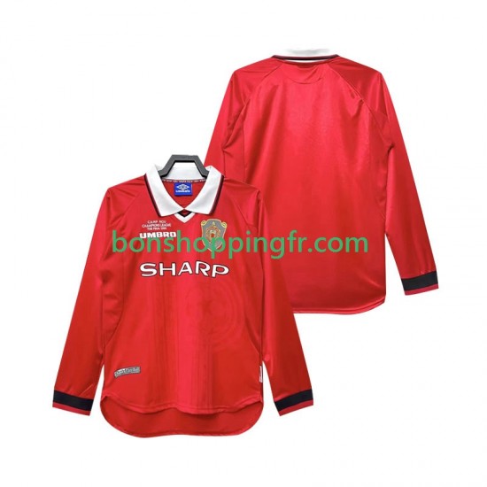 Maillot Rétro Domicile Manchester United 1999 2000 Manches Longues Homme Maillot Rétro Domicile Manchester United 1999 2000 Manches Longues Homme