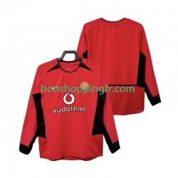 Maillot Rétro Domicile Manchester United 2002 2004 Manches Longues Homme