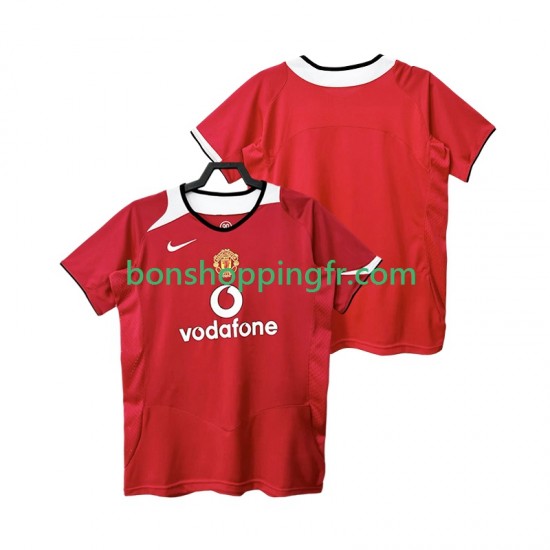 Maillot Rétro Domicile Manchester United 2005 2006 Manches Courtes Homme