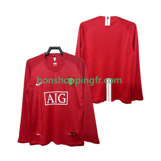 Maillot Rétro Domicile Manchester United 2007 2008 Manches Longues Homme Maillot Rétro Domicile Manchester United 2007 2008 Manches Longues Homme