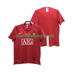 Maillot Rétro Domicile Manchester United 2007 2008 Manches Courtes Homme