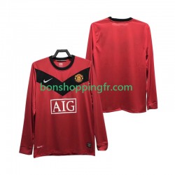 Maillot Rétro Domicile Manchester United 2009 2010 Manches Longues Homme