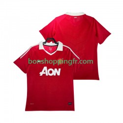 Maillot Rétro Domicile Manchester United 2010 2011 Manches Courtes Homme