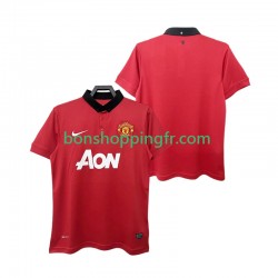 Maillot Rétro Domicile Manchester United 2013 2014 Manches Courtes Homme