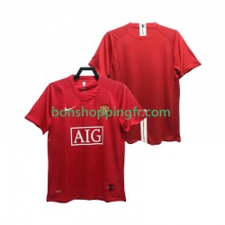 Maillot Rétro Domicile Manchester United Premier League 2007 2008 Manches Courtes Homme
