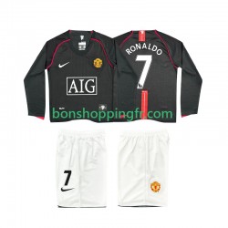 Maillot Rétro Extérieur Manchester United Ronaldo 7 2007 2008 Manches Longues Jeune Enfant(+shorts)
