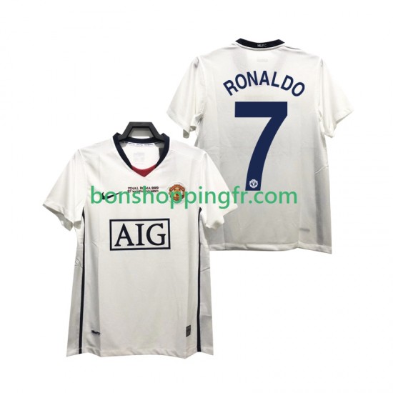 Maillot Rétro Extérieur Manchester United Ronaldo 7 Champions League 2008 2009 Manches Courtes Homme Maillot Rétro Extérieur Manchester United Ronaldo 7 Champions League 2008 2009 Manches Courtes Homme