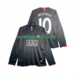 Maillot Rétro Extérieur Manchester United Rooney 10 2007 2008 Manches Longues Homme