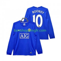 Maillot Rétro 3ème Manchester United Rooney 10 2008 2009 Manches Longues Homme