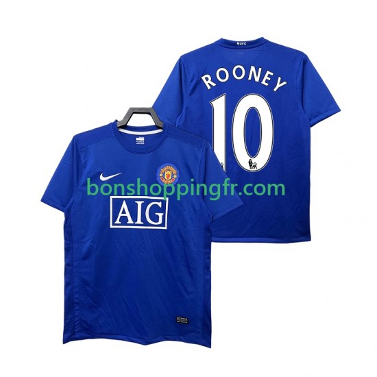 Maillot Rétro 3ème Manchester United Rooney 10 2008 2009 Manches Courtes Homme