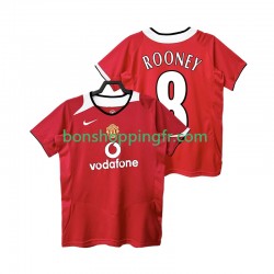 Maillot Rétro Domicile Manchester United Rooney 8 2005 2006 Manches Courtes Homme