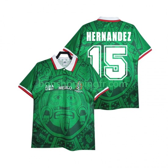 Maillot Rétro Domicile Mexique HERNANDEZ 15 1998 Manches Courtes Homme Maillot Rétro Domicile Mexique HERNANDEZ 15 1998 Manches Courtes Homme