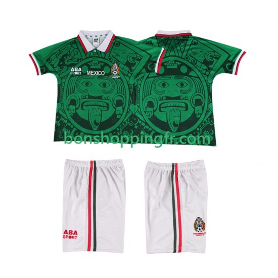 Maillot Rétro Domicile Mexique 1998 Manches Courtes Jeune Enfant(+shorts)