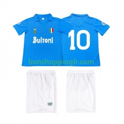 Maillot Rétro Domicile Naples 10 1987 1988 Manches Courtes Jeune Enfant(+shorts)