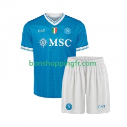 Maillot Domicile Naples 2025-2026 Manches Courtes Jeune Enfant(+shorts)