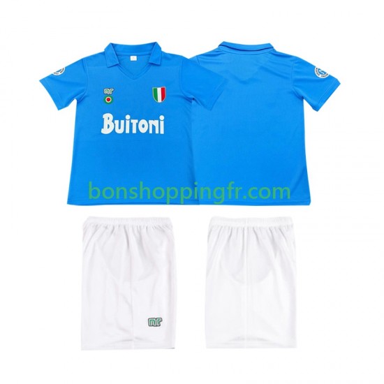 Maillot Rétro Domicile Naples 1987 1988 Manches Courtes Jeune Enfant(+shorts)