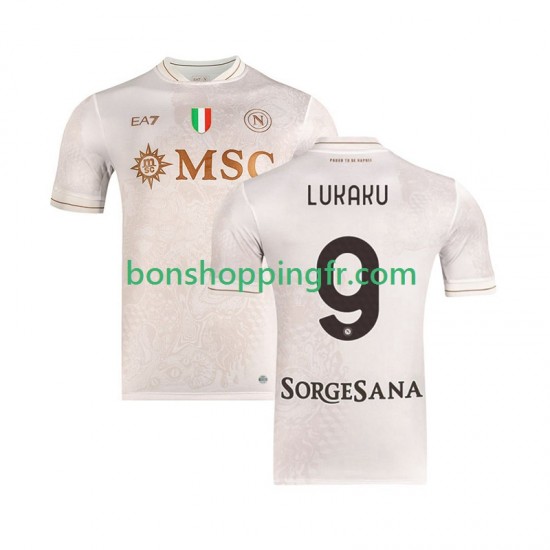 Maillot Extérieur Naples Romelu Lukaku 9 2025-2026 Manches Courtes Homme Maillot Extérieur Naples Romelu Lukaku 9 2025-2026 Manches Courtes Homme