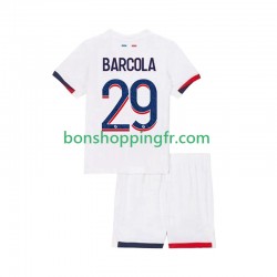Maillot Extérieur Paris Saint-Germain Bradley Barcola 29 2025-2026 Manches Courtes Jeune Enfant(+shorts)