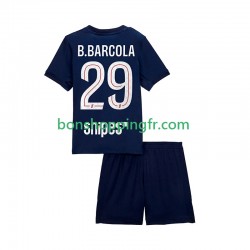 Maillot Domicile Paris Saint-Germain Bradley Barcola 29 2025-2026 Manches Courtes Jeune Enfant(+shorts)