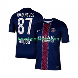 Maillot Domicile Paris Saint-Germain Joao Neves 87 2025-2026 Manches Courtes Homme