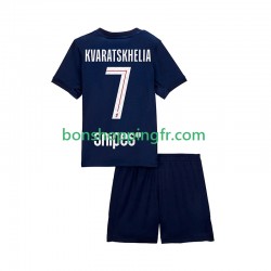 Maillot Domicile Paris Saint-Germain Khvicha Kvaratskhelia 7 2025-2026 Manches Courtes Jeune Enfant(+shorts)
