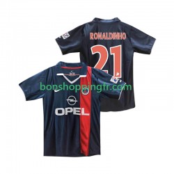 Maillot Rétro Domicile Paris Saint-Germain RONALDINHO 21 2001 2002 Manches Courtes Homme