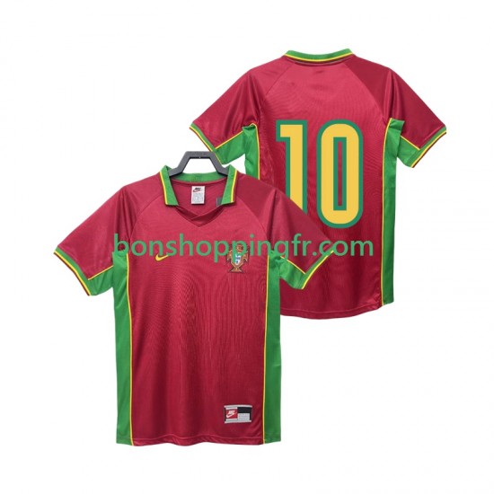 Maillot Rétro Domicile Portugal 10 1998 Manches Courtes Homme Maillot Rétro Domicile Portugal 10 1998 Manches Courtes Homme