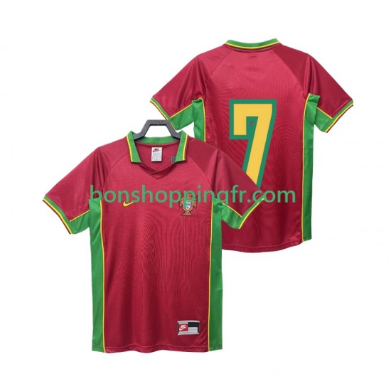 Maillot Rétro Domicile Portugal 7 1998 Manches Courtes Homme Maillot Rétro Domicile Portugal 7 1998 Manches Courtes Homme