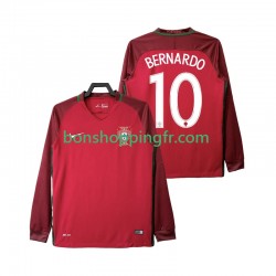 Maillot Rétro Domicile Portugal BERNARDO 10 2016 Manches Longues Homme