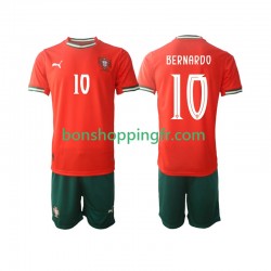 Maillot Domicile Portugal Bernardo Silva 10 2025-2026 Manches Courtes Jeune Enfant(+shorts)