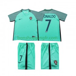Maillot Rétro Extérieur Portugal Cristiano Ronaldo 7 2016 Manches Courtes Jeune Enfant(+shorts)