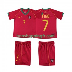 Maillot Rétro Domicile Portugal FIGO 7 2006 Manches Courtes Jeune Enfant(+shorts)