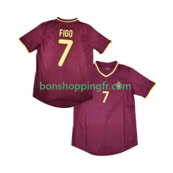Maillot Rétro Domicile Portugal Figo 7 2000 Manches Courtes Homme