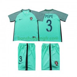 Maillot Rétro Extérieur Portugal PEPE 3 2016 Manches Courtes Jeune Enfant(+shorts)