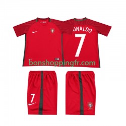 Maillot Rétro Domicile Portugal RONALDO 7 2016 Manches Courtes Jeune Enfant(+shorts)