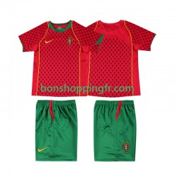 Maillot Rétro Domicile Portugal 2004 Manches Courtes Jeune Enfant(+shorts)