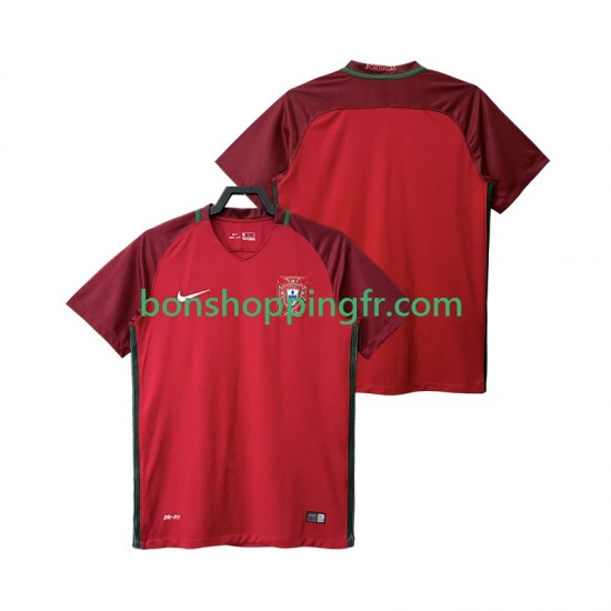 Maillot Rétro Domicile Portugal 2016 Manches Courtes Homme