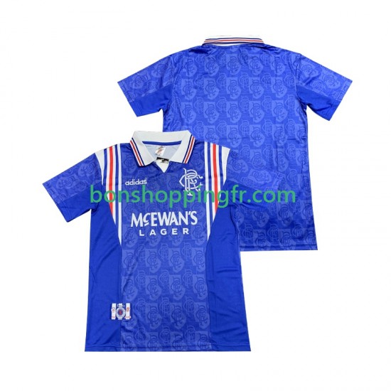 Maillot Rétro Domicile Rangers 1996 1997 Manches Courtes Homme