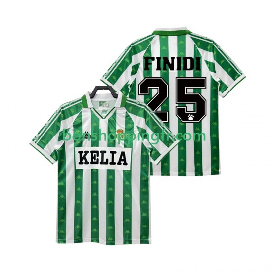 Maillot Rétro Domicile Real Betis FINIDI 25 1995 1996 Manches Courtes Homme