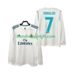 Maillot Rétro Domicile Real Madrid CRISTIANO RONALDO 7 2017 2018 Manches Longues Homme