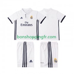 Maillot Rétro Domicile Real Madrid 2016 2017 Manches Courtes Jeune Enfant(+shorts)