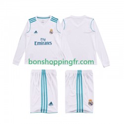 Maillot Rétro Domicile Real Madrid 2017 2018 Manches Longues Jeune Enfant(+shorts)