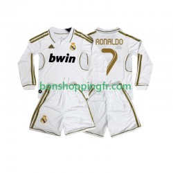 Maillot Rétro Domicile Real Madrid Cristiano Ronaldo 7 2011 2012 Manches Longues Jeune Enfant(+shorts)