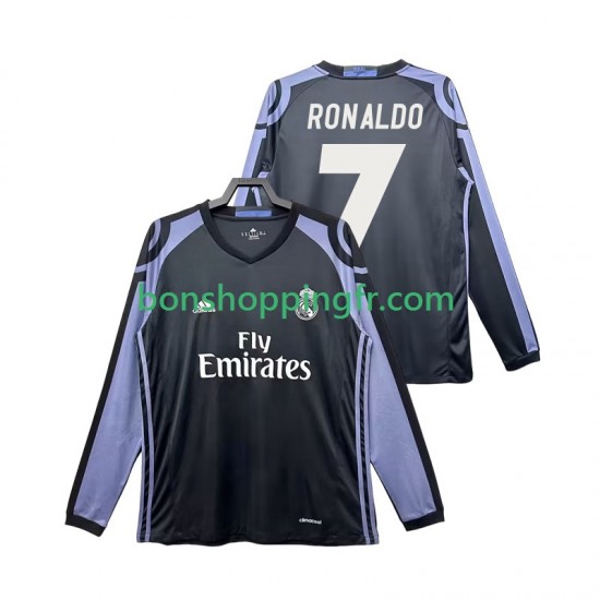 Maillot Rétro 3ème Real Madrid Cristiano Ronaldo 7 2016 2017 Manches Longues Homme